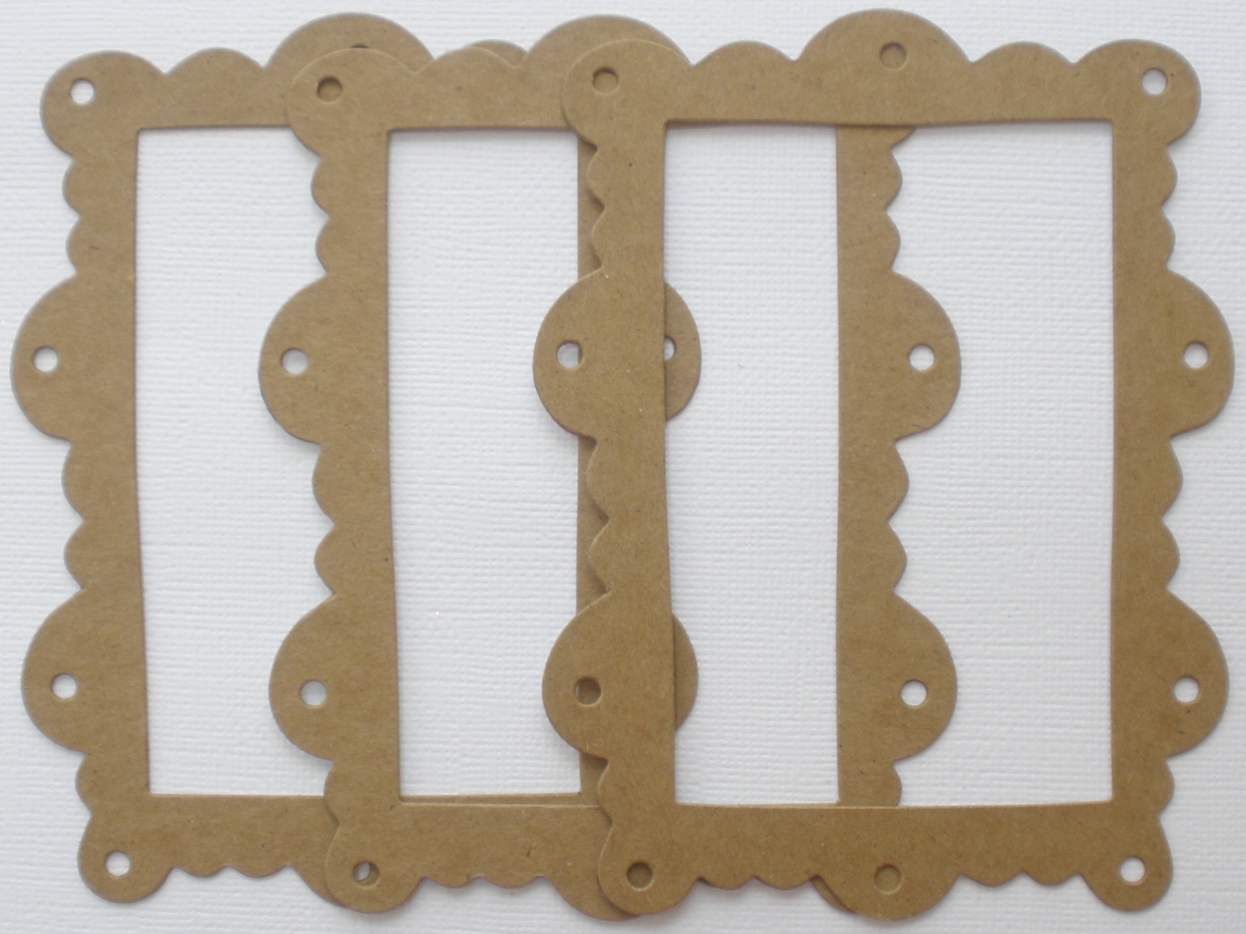 {3} SCALLOP EYELET FRAME Picture Frames Chipboard Die Cuts 4" x 5 1/4"