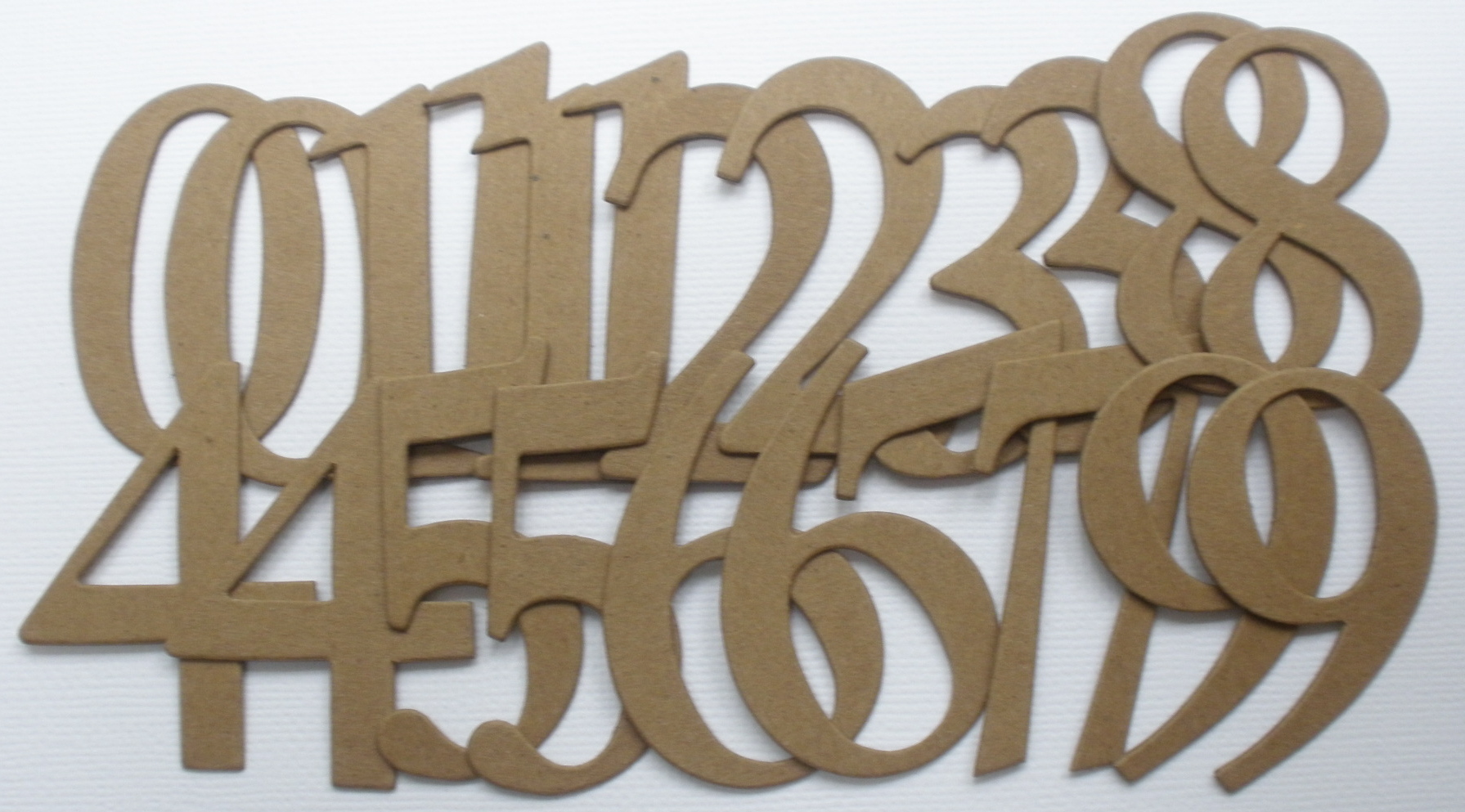 2" ELEGANT NUMBERS Bare Chipboard Invitations Table Signs 60 Pc.